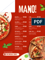 Cardápio de Pizzas para Pizzaria Moderno Com Ilustrações Orgânicas Vermelh - 20240223 - 090000 - 0000
