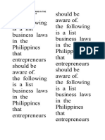 List of Business Laws in The Philippines