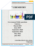 11th Standard - Chemistry - Govt Public Exam Original Question Papers - 6 Sets - EM