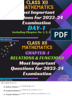 Xii Maths Day-1 (CH 1,2,3,4,12) Most Important Questions 2023-24