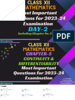 Xii Maths Day-2 (CH 5 and 6) Most Important Questions 2023-24