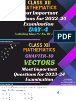 Xii Maths Day-4 (CH 10, 11 and 13) Most Important Questions 2023-24
