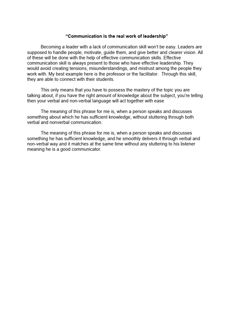 Effective Communication in Leadership | PDF | Career & Growth