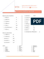 Sistema Métrico Decimal - Exercicios