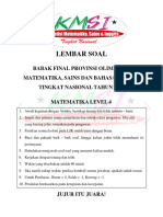 Soal Final Provinsi Kmsi Matematika Level 4