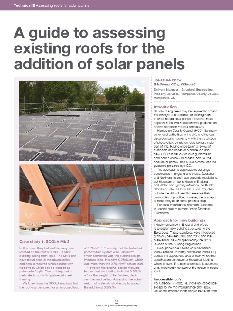 A Guide To Assessing Existing Roofs For The Addition of Solar Panels ...