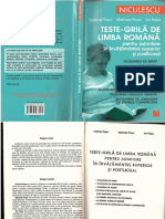 Teste Grila de Limba Romana Ed Niculescu