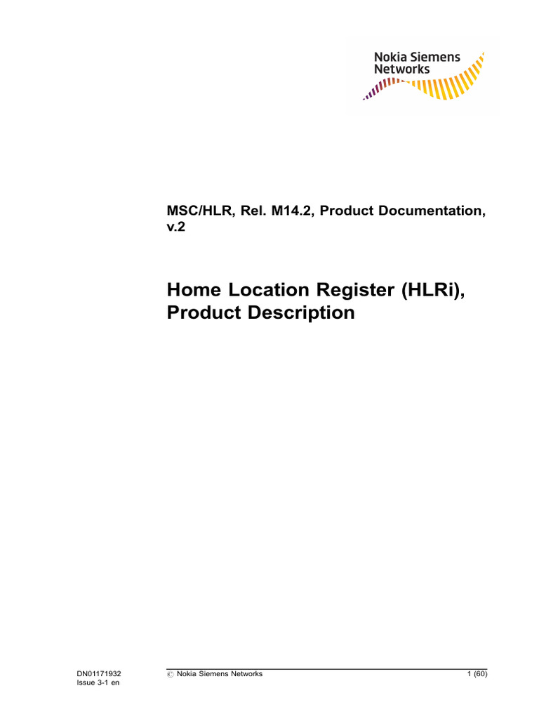 Home Location Register (HLRi), Product Description M14.2 v.2 | PDF ...