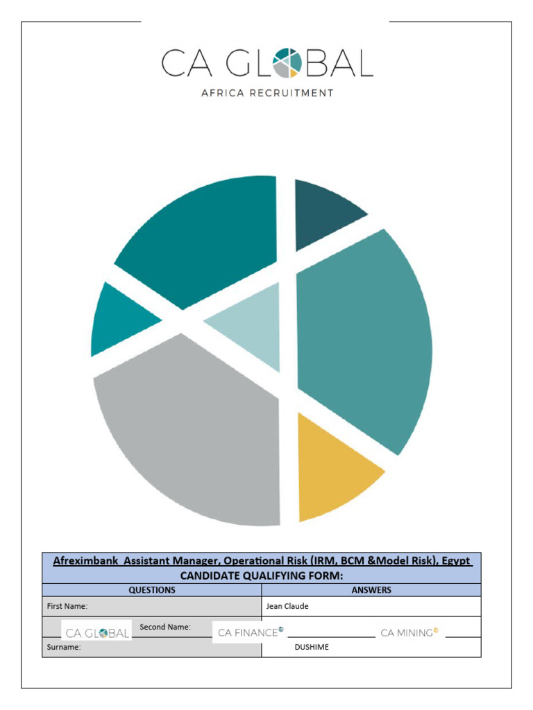 Screening form afreximbank assistant manager operational risk irm