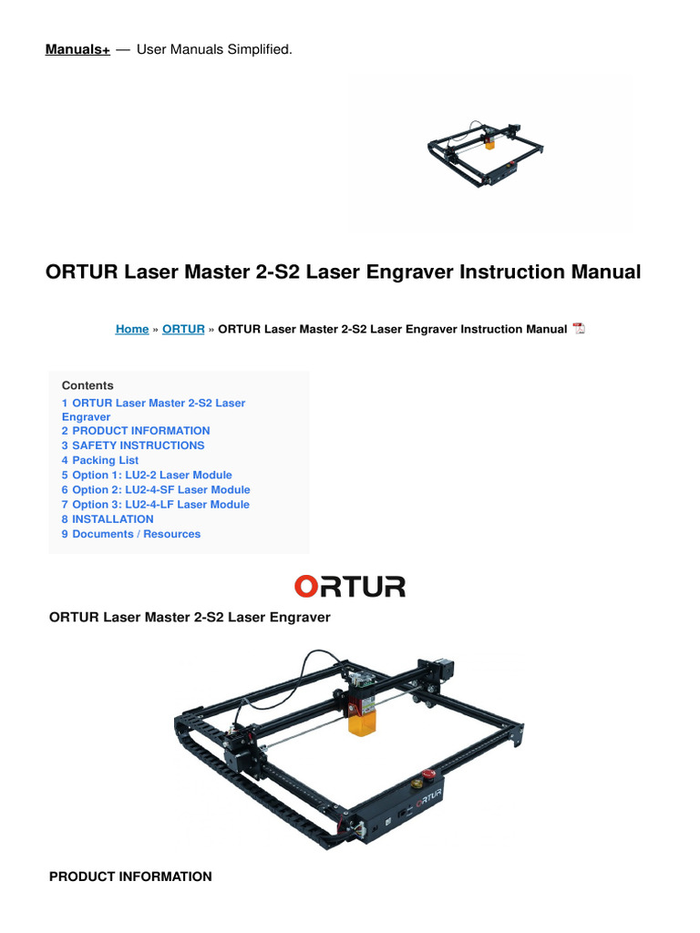 Laser Master 2 s2 Laser Engraver Manual PDF Laser
