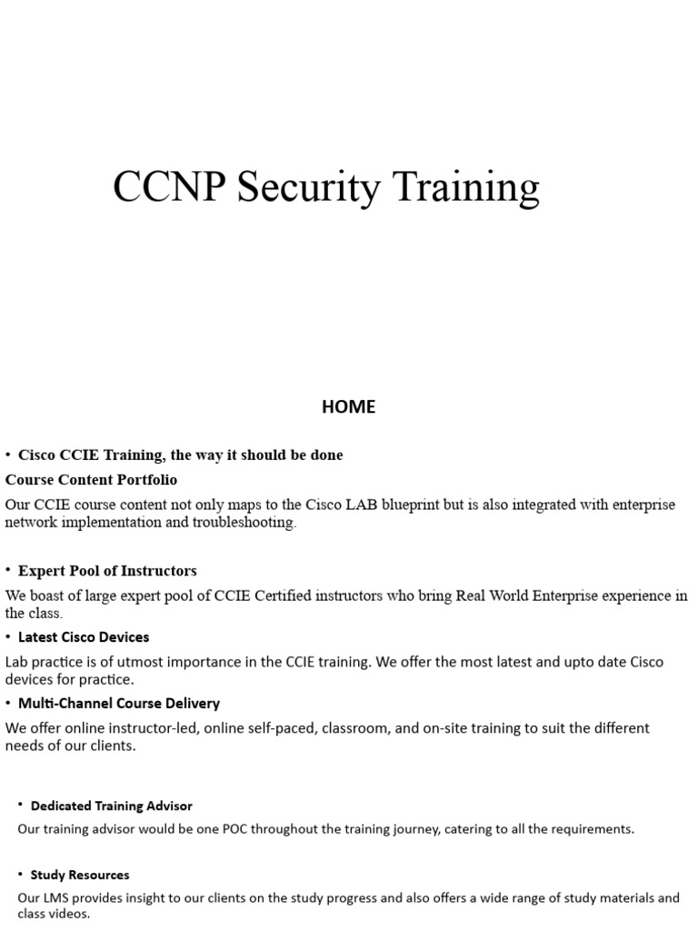 CCNP Security Training Overview | PDF | Computer Network | Network Switch