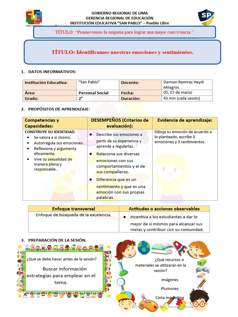 Identificación de emociones en niños | PDF | Las emociones | Aprendizaje