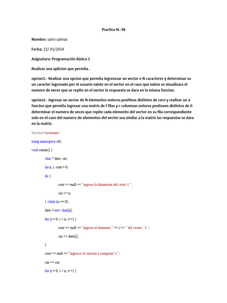Aplicación para Contar Caracteres y Números | PDF | Algoritmos y ...