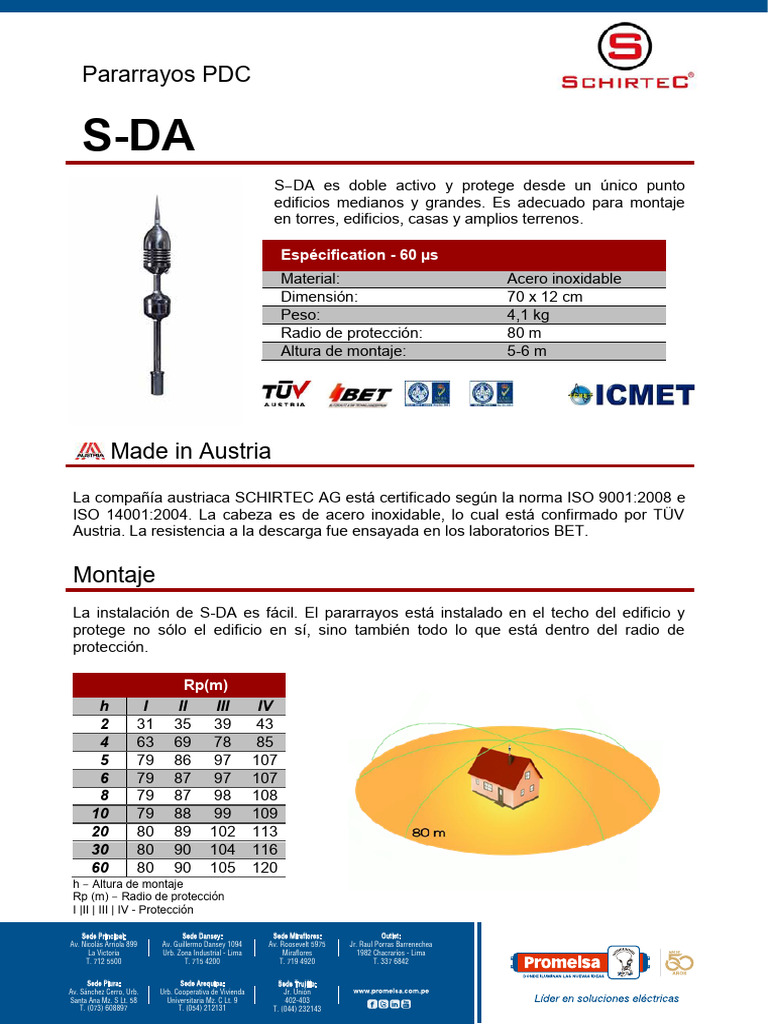Pararrayos PDC: Espécification - 60 S | PDF | Ingeniería estructural ...