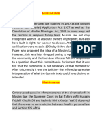 Reform in Family (Muslim & Parsi) Law