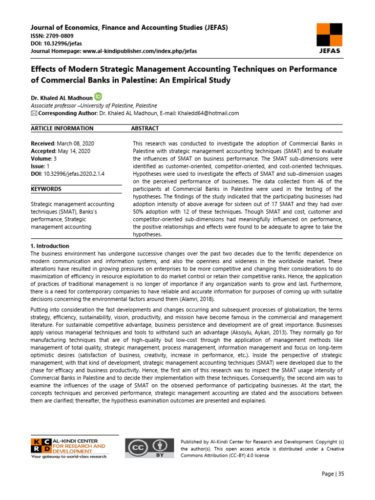 Effects of Modern Strategic Management Accounting Techniques On ...