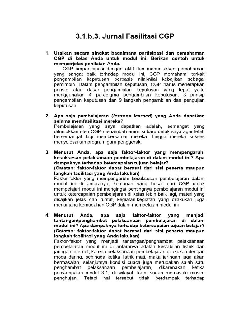 Evaluasi Pembelajaran Modul CGP | PDF | Karier & Perkembangan