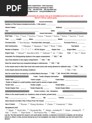 Boat Insurance Quote Form