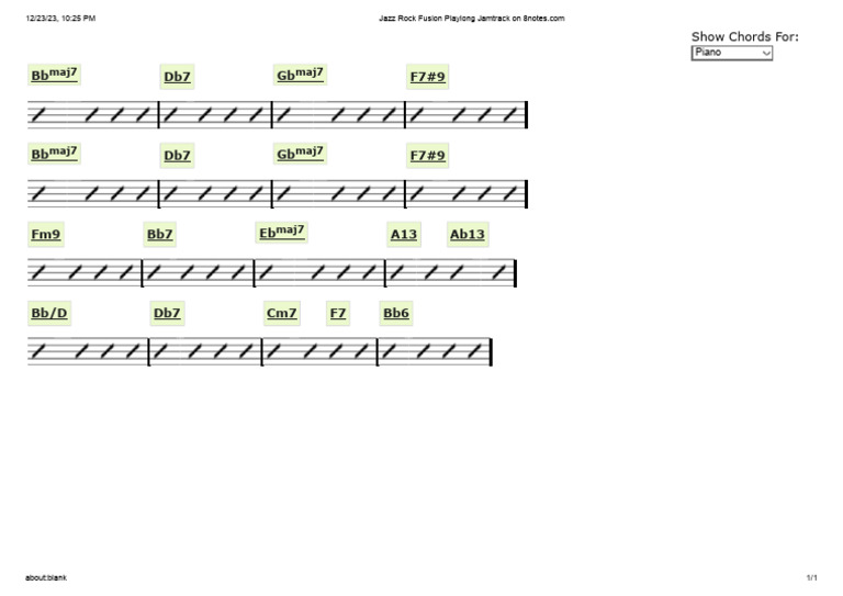 Jazz Fusion Chords by Gabris | PDF