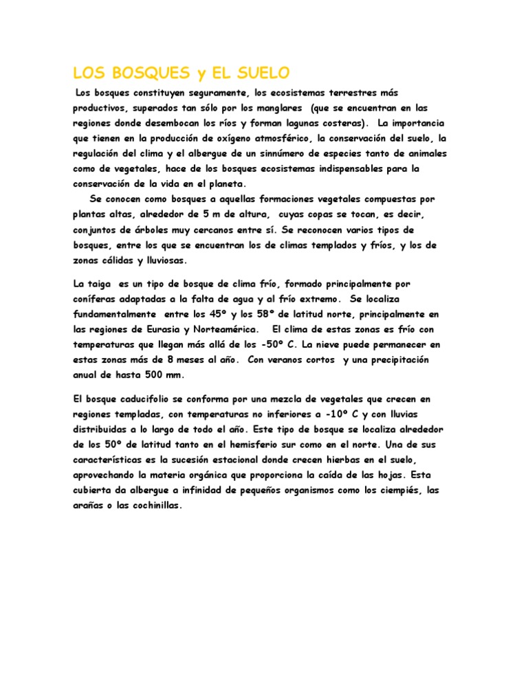 Los Bosques y El Suelo | PDF