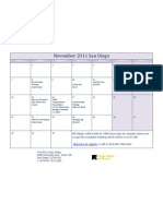 November 2011 San Diego Class Calendar