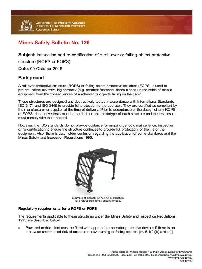 ROPS/FOPS Re-Certification Guidelines | PDF