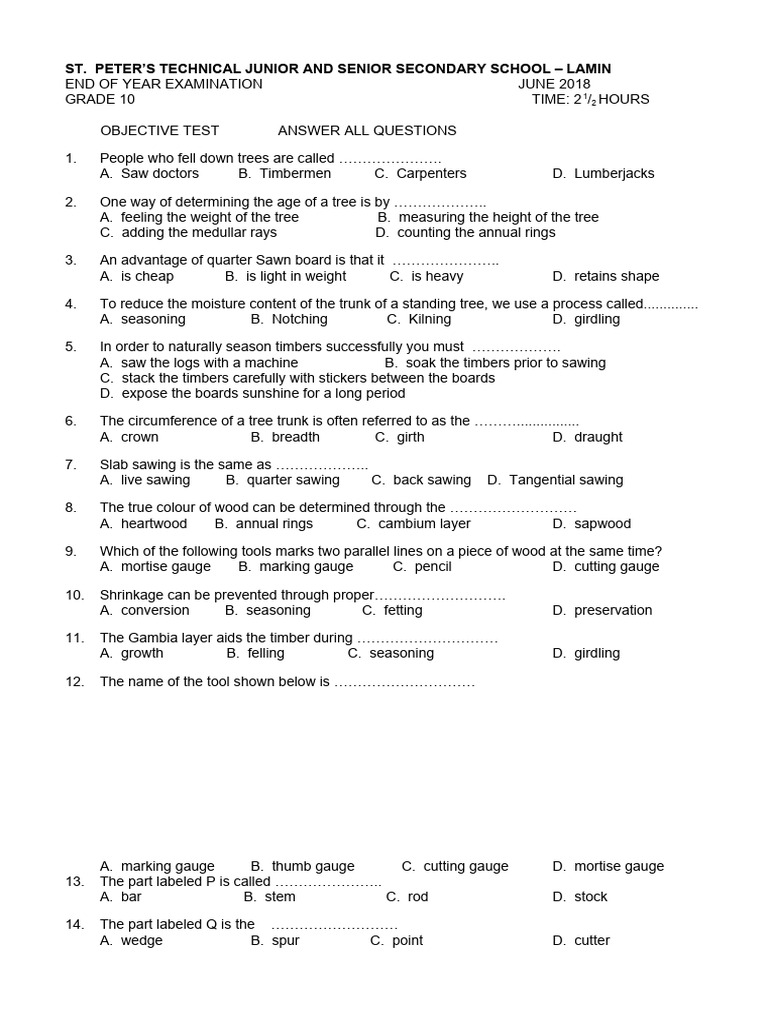 Grade 10 Woodwork Pdf Wood Lumber