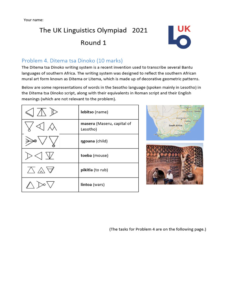 Ditema tsa Dinoko Writing System | PDF