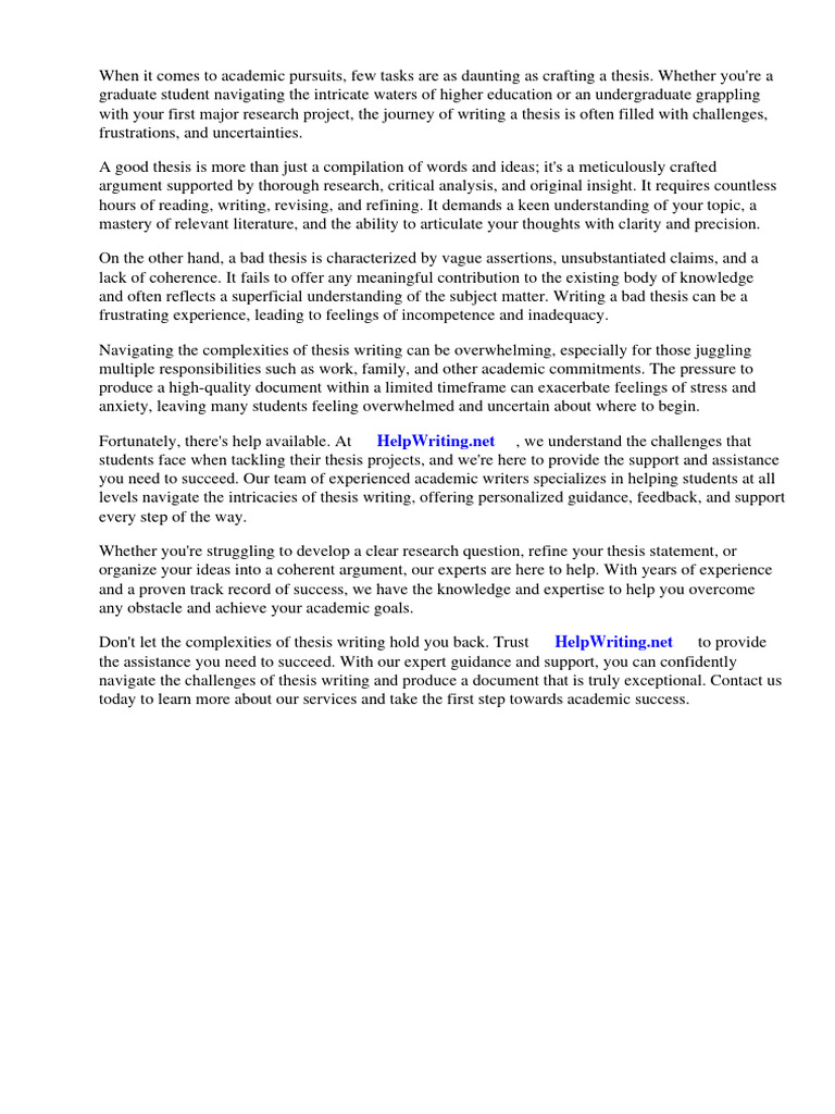 Good Vs Bad Thesis | PDF | Essays | Rhetoric