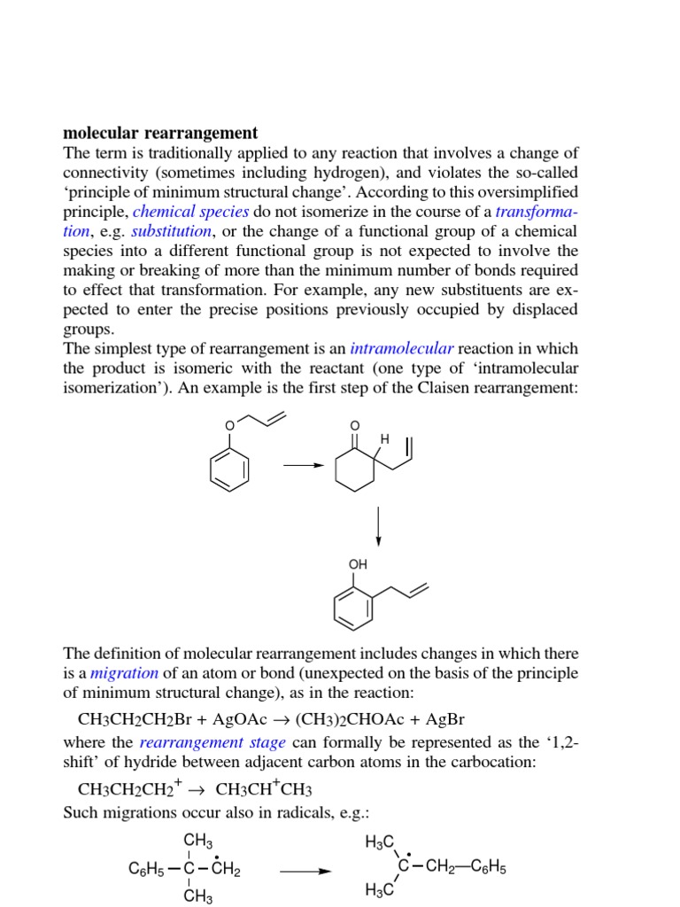 Molecular Rearrangement Reactions | PDF