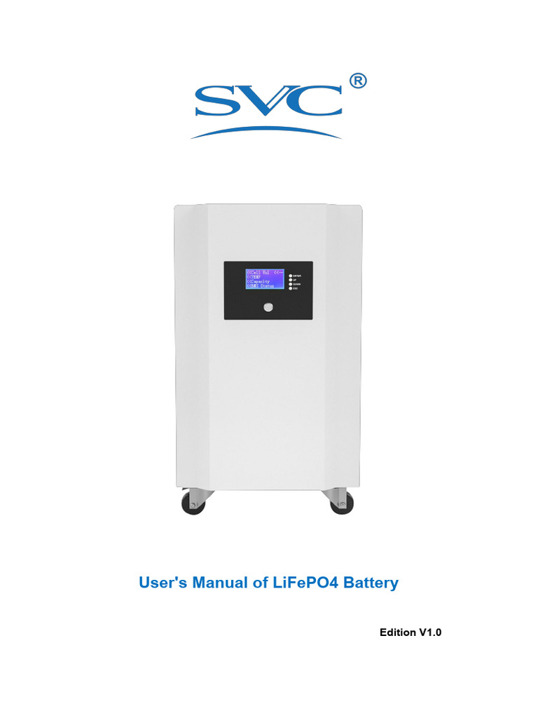 LiFePO4 Battery User Manual V1.0 | PDF | Electricity | Electrical ...