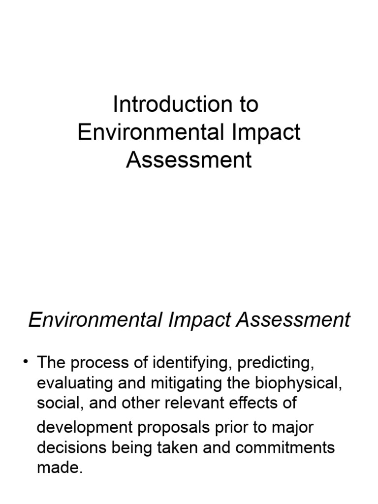 Introduction of EIA | PDF | Environmental Impact Assessment | Science