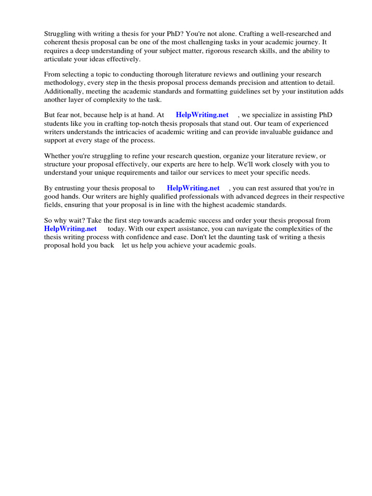 Phd Thesis Proposal Example