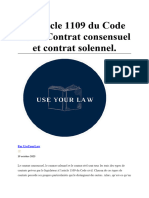 Contrat Consensuel Et Solennel