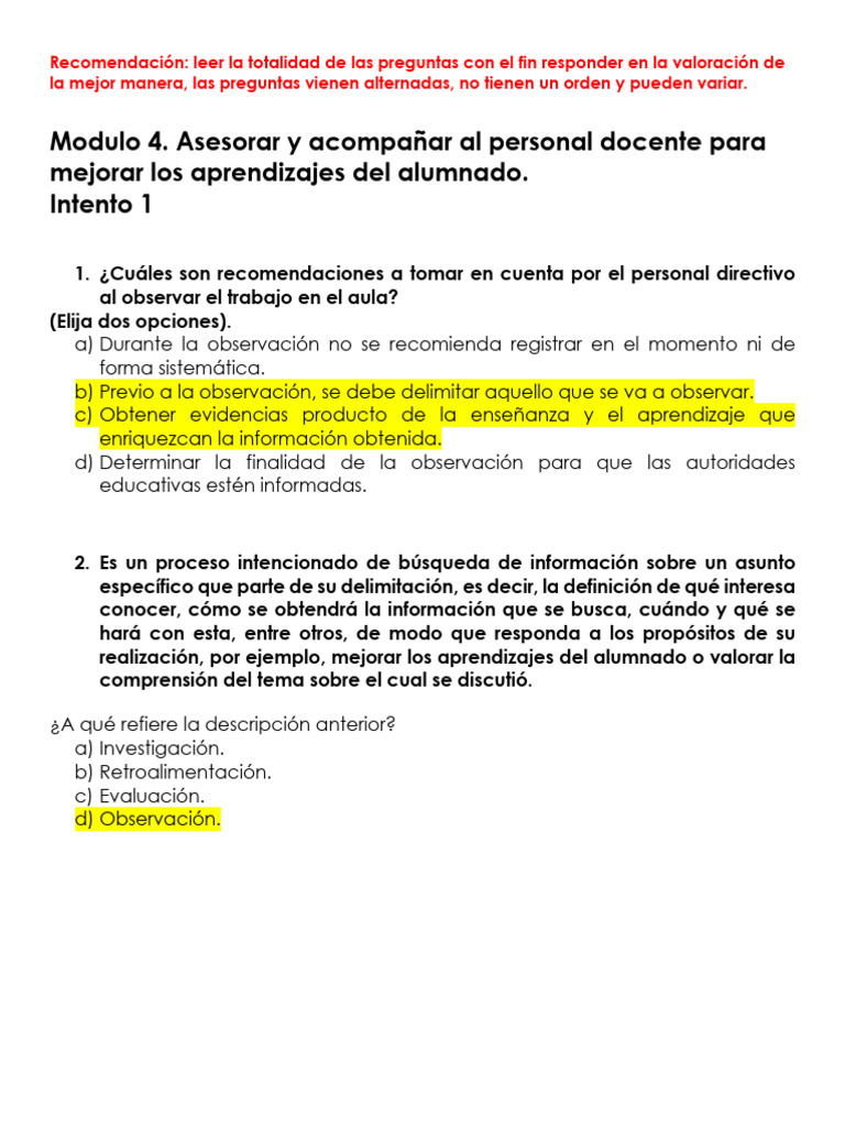 Respuestas Modulo 4 Pdf Maestros Evaluación