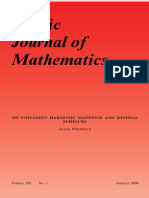 Pacific Journal of Mathematics: On Univalent Harmonic Mappings and Minimal Surfaces Allen Weitsman