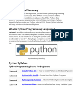 Python Tutorial Summary