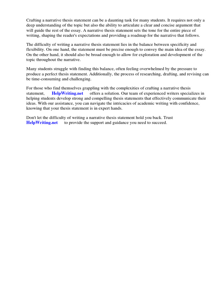 Narrative thesis statement definition pdf essays narrative