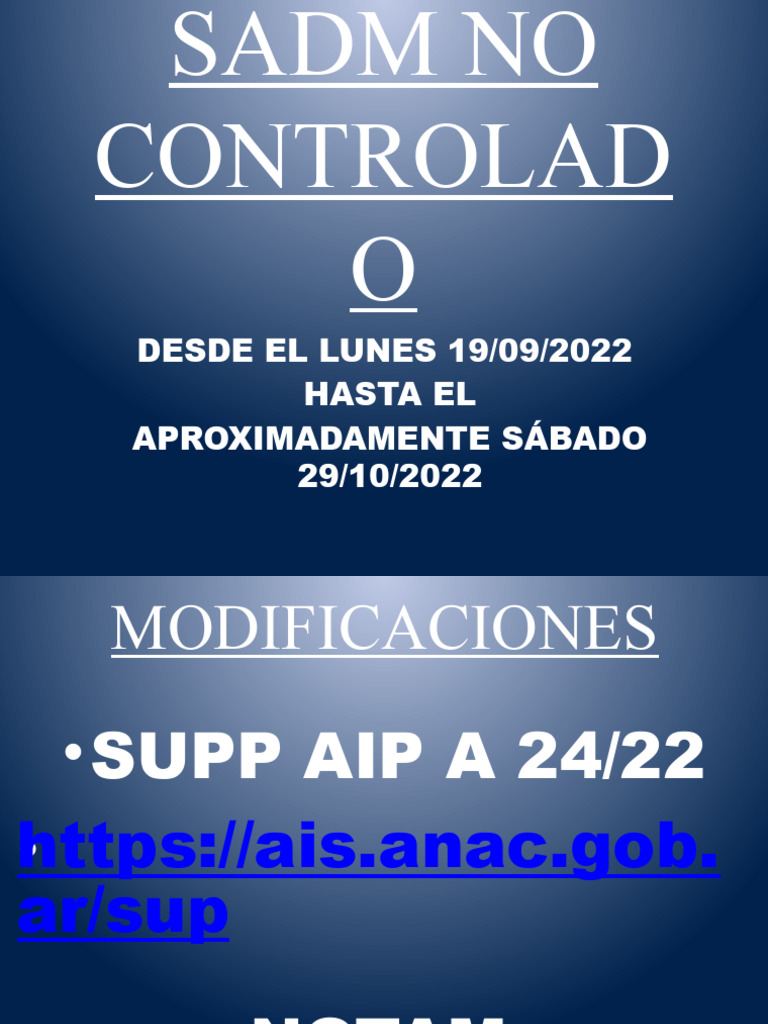 Sadm No Controlado | PDF | Control de tráfico aéreo | Transporte