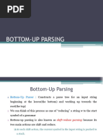 BottomUp Shift Reduce Parser