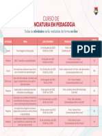 Cronograma Licenciatura em Pedagogia