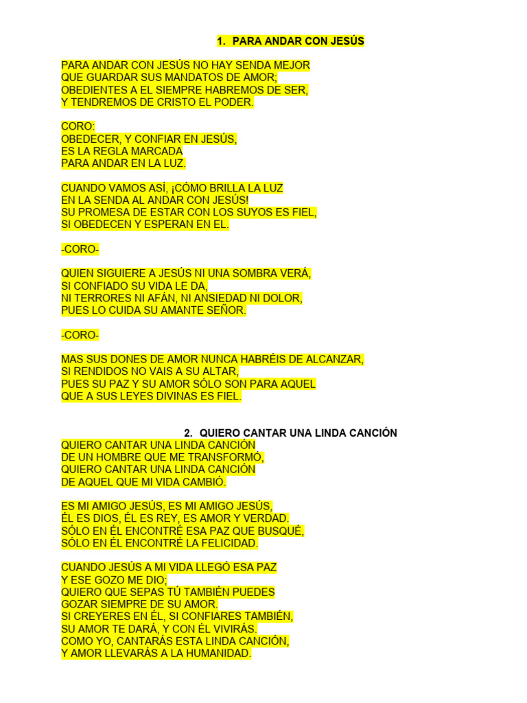 Himnos Letra Octubre 2017-Para Andar Con Jesús | PDF | Cristo (título ...