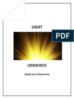 Lesson Note - Light and Waves Reflection Refraction