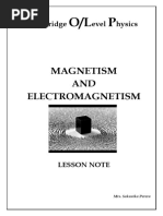 Lesson Note - Magnetism and Electromagnetism