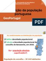 Distribuição Da População Portuguesa: A População, Utilizadora de Recursos E Organizadora de Espaços