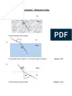 Worksheet - Refractive Index (N)