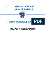 Programación Copa María de Fátima Domingo 3 de Marzo