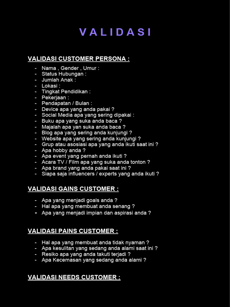 Market Validation Template | PDF