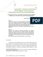 Uma Questão de Poder - Consumo Sustentável e Suficiência Ecológica Como Discursos Alternativos em Prol Da Sustentabilidade