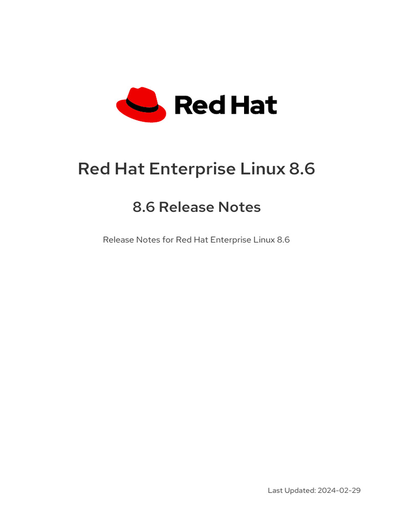 Red Hat Enterprise Linux-8-8.6 Release Notes-En-Us | PDF | Linux | Device  Driver